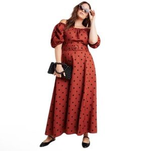 Anthropologie Maeve Lucienne Off-The-Shoulder Maxi Dress size 6